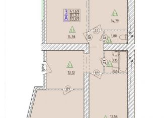 Продам трехкомнатную квартиру, 83.7 м2, Заволжское сельское поселение