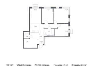 3-комнатная квартира на продажу, 88.2 м2, Ленинский городской округ, жилой комплекс Новое Видное, 13.2