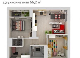 Продается 2-ком. квартира, 66.2 м2, Забайкальский край, микрорайон Каштакский, 7