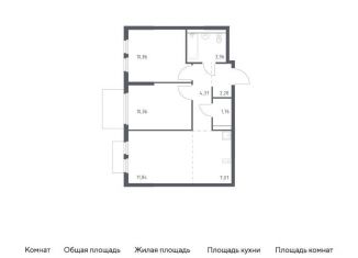 Двухкомнатная квартира на продажу, 52.2 м2, Московская область, Каширское шоссе - Молоково - Андреевское
