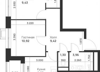 2-ком. квартира на продажу, 48.6 м2, Москва, Бульвар Рокоссовского