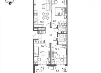 Продажа трехкомнатной квартиры, 81.5 м2, Омская область, микрорайон Зелёная Река, 11