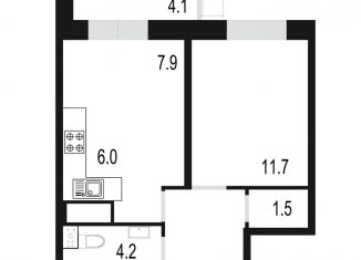 Продам 1-комнатную квартиру, 41.1 м2, Одинцово, жилой комплекс Союзный, к2