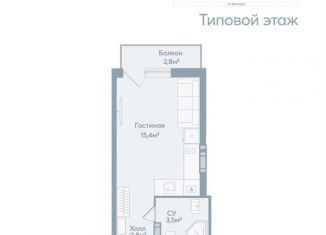 Продажа квартиры студии, 24.6 м2, Астрахань, Моздокская улица, 40