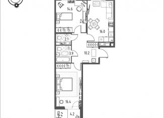 2-комнатная квартира на продажу, 65.3 м2, Омская область, микрорайон Зелёная Река, 11