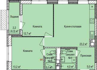 Продаю 2-ком. квартиру, 61.2 м2, Ижевск, ЖК Покровский