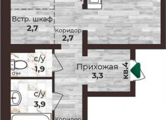 Продается 2-ком. квартира, 68.5 м2, Барнаул