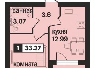 Продам однокомнатную квартиру, 33.3 м2, Владимирская область