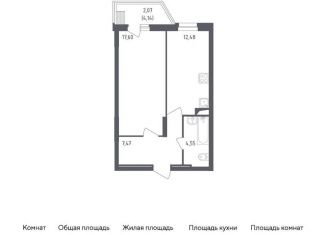 Продается 1-комнатная квартира, 44.2 м2, посёлок Жилино-1, жилой комплекс Егорово Парк, к1