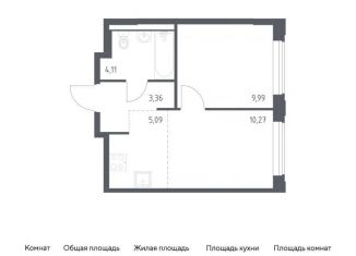 Продажа 1-комнатной квартиры, 32.8 м2, Москва