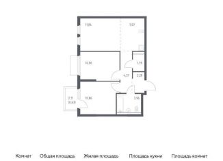 Продам 2-комнатную квартиру, 52.8 м2, Московская область, Каширское шоссе - Молоково - Андреевское