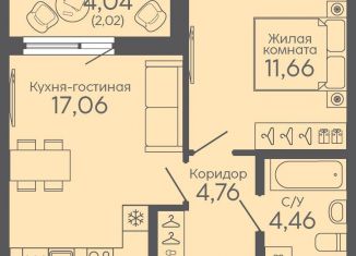 Продается однокомнатная квартира, 40 м2, Свердловская область, Новосинарский бульвар, 5