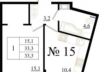 Продажа 1-комнатной квартиры, 33.3 м2, Гатчина, Медицинский проезд