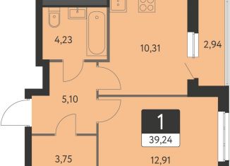 Однокомнатная квартира на продажу, 37.8 м2, Екатеринбург, метро Чкаловская