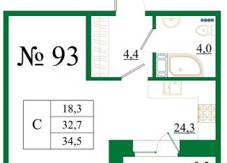 Продажа квартиры студии, 34.5 м2, Ленинградская область, Медицинский проезд