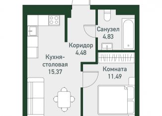 Продажа однокомнатной квартиры, 37.1 м2, Челябинская область, Спортивная улица, 18