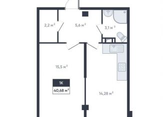 Продается однокомнатная квартира, 40.7 м2, Мурино, улица Шоссе в Лаврики, 64к4