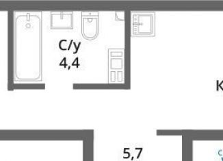 Продается 1-комнатная квартира, 37.1 м2, Московская область