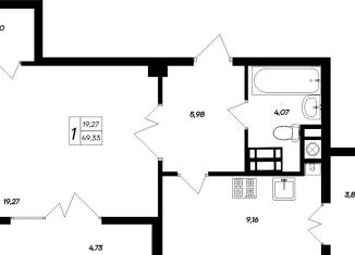 Продается 1-комнатная квартира, 49.3 м2, Крым