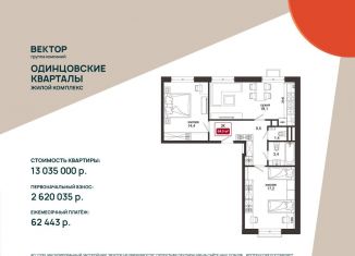2-комнатная квартира на продажу, 64.2 м2, деревня Солманово, ЖК Одинцовские Кварталы