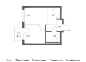 Продаю 1-комнатную квартиру, 33.2 м2, Московская область