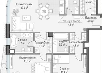 Продается 2-ком. квартира, 116.5 м2, Москва, район Якиманка