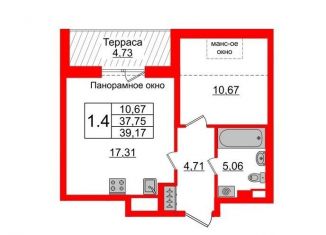 Продаю 1-комнатную квартиру, 38 м2, Санкт-Петербург, Пулковское шоссе, 103, муниципальный округ Пулковский Меридиан