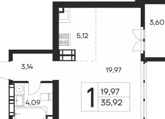 Продажа однокомнатной квартиры, 35.9 м2, Ялта