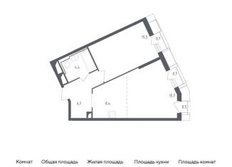 Продается 1-комнатная квартира, 52.4 м2, городской округ Красногорск, жилой комплекс Спутник, 19