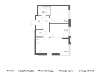 Продаю двухкомнатную квартиру, 56.3 м2, Москва, жилой комплекс Квартал Герцена, к2