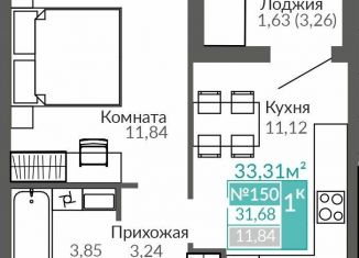 Продаю 1-комнатную квартиру, 31.7 м2, Симферополь
