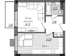 Продам 1-комнатную квартиру, 42.3 м2, Смоленск
