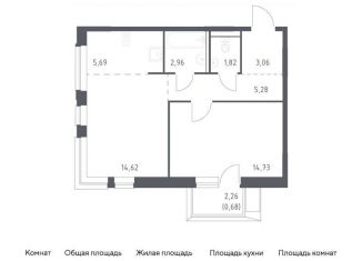 Продается 2-комнатная квартира, 48.8 м2, Московская область