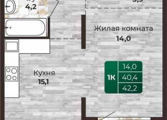 Продается однокомнатная квартира, 42.2 м2, Барнаул, Центральный район