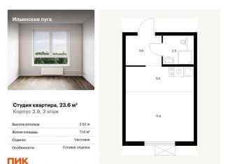 Продается квартира студия, 23.6 м2, посёлок Ильинское-Усово, жилой комплекс Ильинские Луга, к2.9