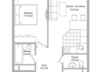 Продается 2-комнатная квартира, 39 м2, Московская область