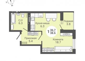 Продается квартира студия, 40.5 м2, Новосибирск, улица Петухова, 168с2, Кировский район