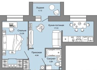 2-комнатная квартира на продажу, 42 м2, Ульяновск, жилой комплекс Город Новаторов, 1, Засвияжский район