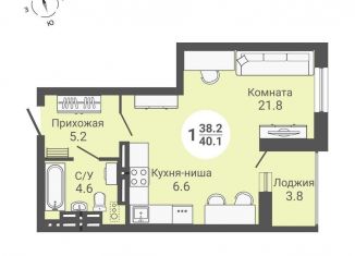 Продажа квартиры студии, 42 м2, Новосибирск, улица Петухова, 168с2