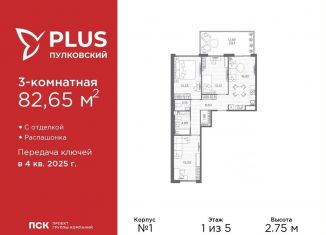 Продается 3-ком. квартира, 82.7 м2, Санкт-Петербург