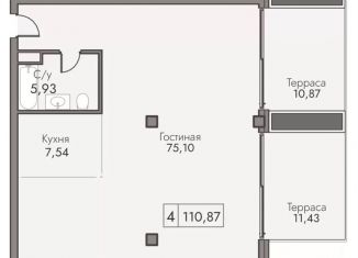 Продается 4-комнатная квартира, 110.9 м2, поселок городского типа Массандра, улица Мухина, 17А