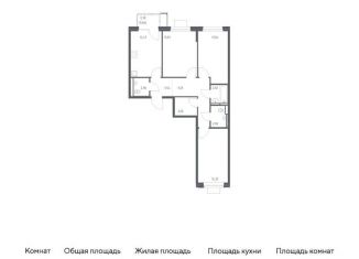 Продам 3-комнатную квартиру, 78.9 м2, Московская область, жилой комплекс Прибрежный Парк, 7.2
