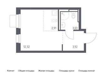 Продается квартира студия, 22.2 м2, Московская область, жилой комплекс Прибрежный Парк, 7.2