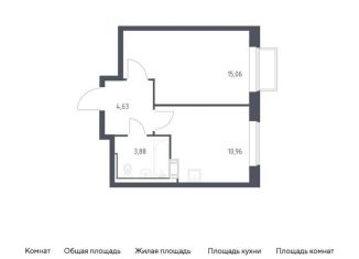 Продам 1-комнатную квартиру, 34.5 м2, посёлок Мирный, жилой комплекс Томилино Парк, к6.1