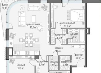 Продаю двухкомнатную квартиру, 130.3 м2, Москва, ЖК Лаврушинский
