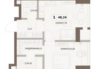 Продам однокомнатную квартиру, 48.2 м2, Москва, ЮАО, 5-й Донской проезд, вл21к6
