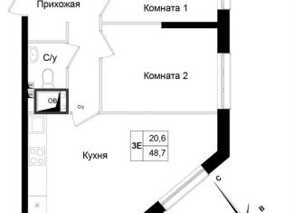 Продаю 2-комнатную квартиру, 48.7 м2, Химки, улица имени К.И. Вороницына, 18к1