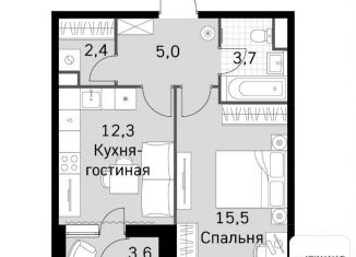 Продается 1-комнатная квартира, 40.7 м2, Москва, метро Спартак