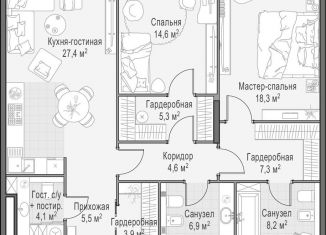 Продаю 2-комнатную квартиру, 106.7 м2, Москва, метро Улица 1905 года