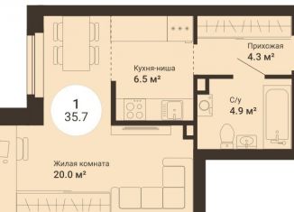 Продается квартира студия, 35.7 м2, Свердловская область